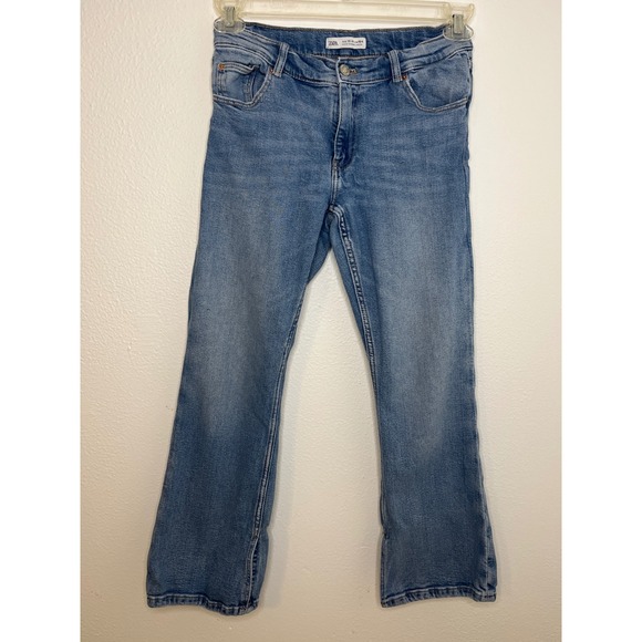 Zara Other - ZARA Kids Girls Blue Denim Flare Jeans Size 13-14 Years Adjustable Waist